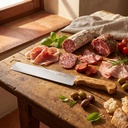 Coltello da Salumi con Manico in Legno di Olivo – 24cm
