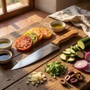 Coltello da Cucina con Manico in Legno di Olivo – Varie Misure