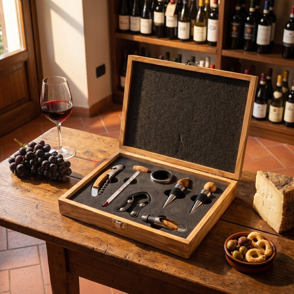 Set del Sommelier in Legno di ulivo