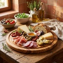 Tagliere Rotondo in Legno di Olivo con Raccoglisugo
