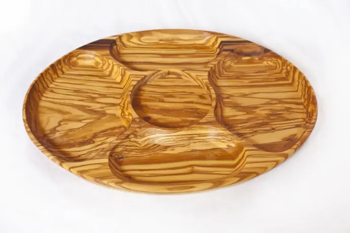 Antipastiera in Legno di Olivo – Vassoio a Scomparti