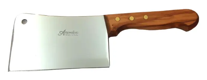 Mannaia da Cucina con Manico in Legno di Olivo – 14cm