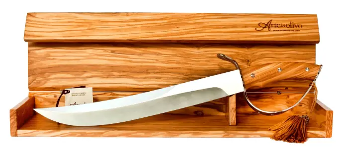 Sciabola Sabrage in Cassetta di Legno di Ulivo