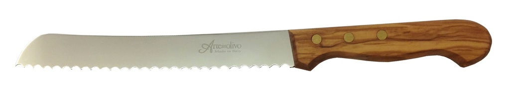 Coltello da Pane con Manico in Legno di Olivo – 20cm