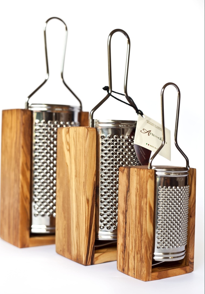 Grattugia con Cassetto in Legno di Ulivo – S/M/L