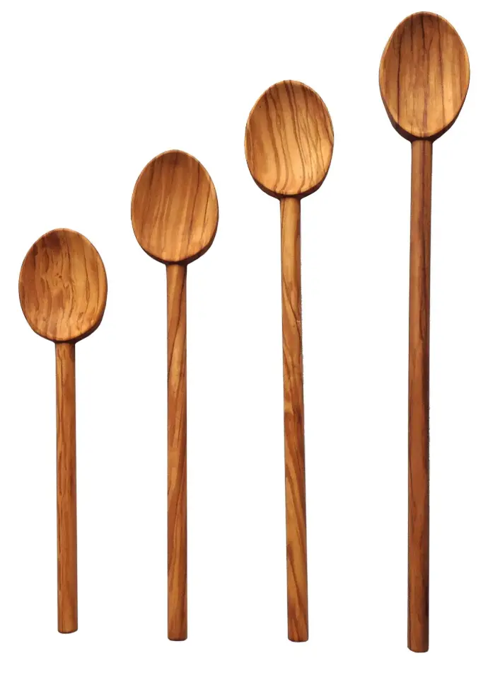 Cucchiaio Manico Rotondo in Legno di Olivo – Varie Misure