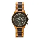 Orologio Cronografo Sport in Legno di Olivo e Noce – Seiko al Quarzo con Datario