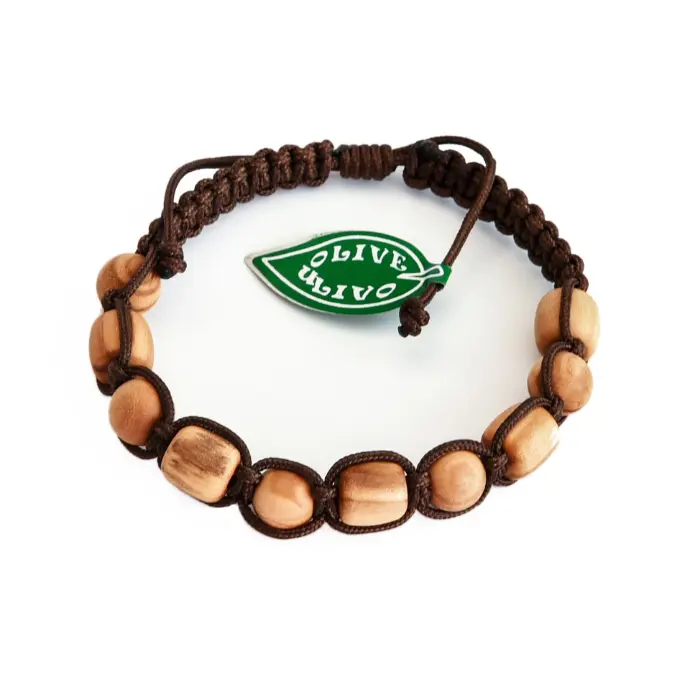 Bracciale in legno di Olivo e Corda