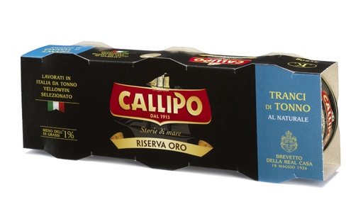 Tranci di tonno al naturale Riserva Oro gr 70x3 - scatola 